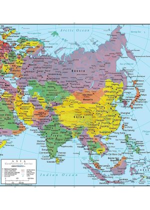 Asia Wall Map GeoPolitical Edition by Swiftmaps